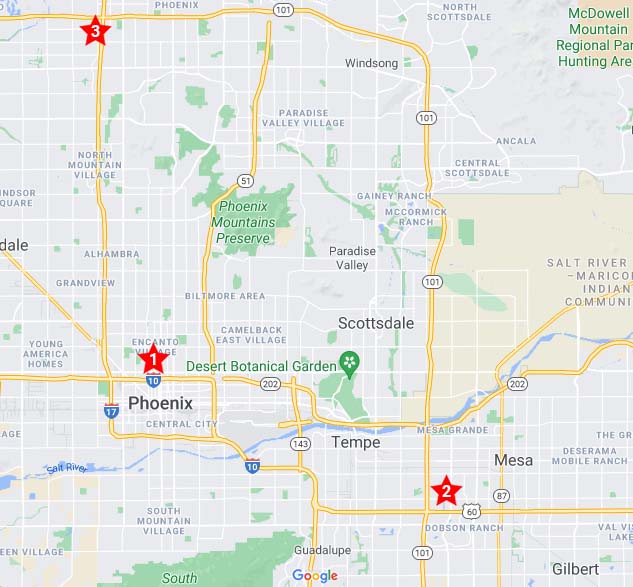 Arizona Locations Map